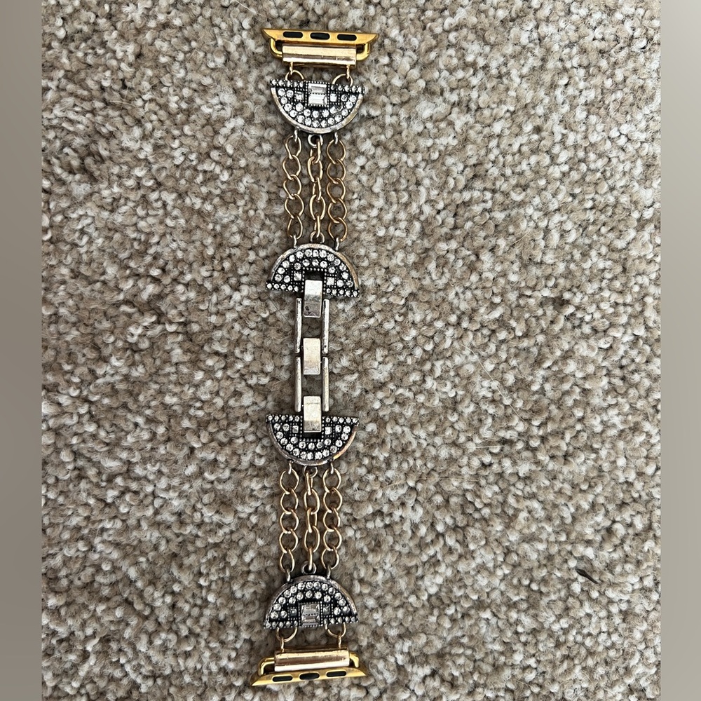 38 mm Two Tone Apple Watch Band with Crystals